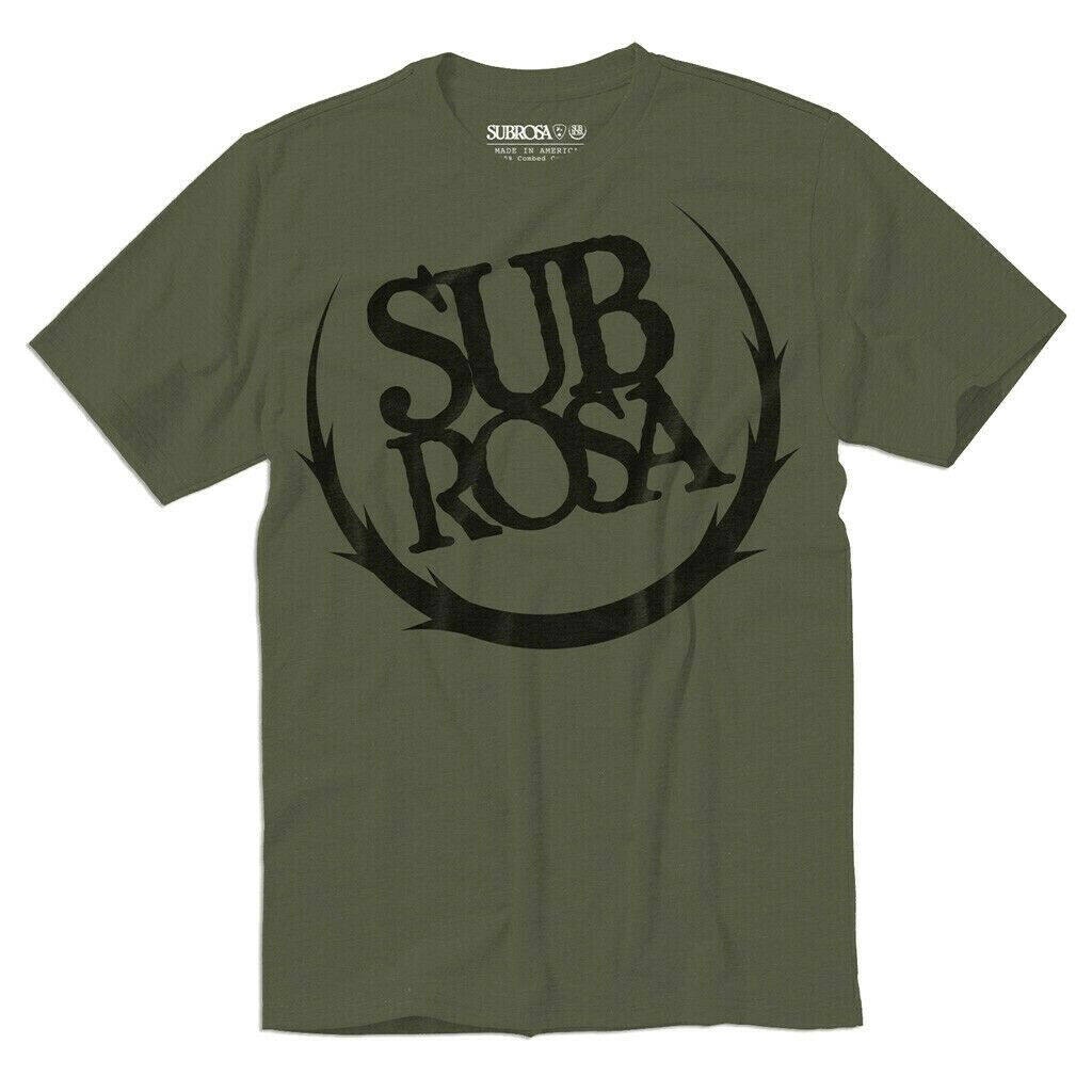 Subrosa Big Crest Logo S/S เสื้อยืด Bmx Bike Shadow Rant กองทัพสีเขียว ...