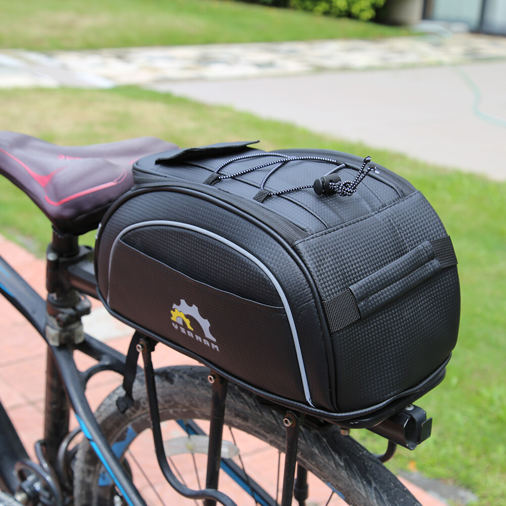 Carbon Fiber Large Waterproof MTB Bicycle Reflective Rear Rack Pannier