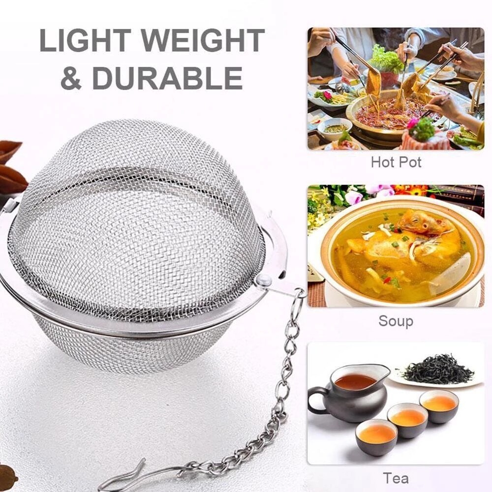 Stainless Steel Seasoning Ball Soup Bag Tea Filter Ball Locking Flavor Spice Seasoning Box Filter Ball Tea Filter Tennis Filter Tea Bag