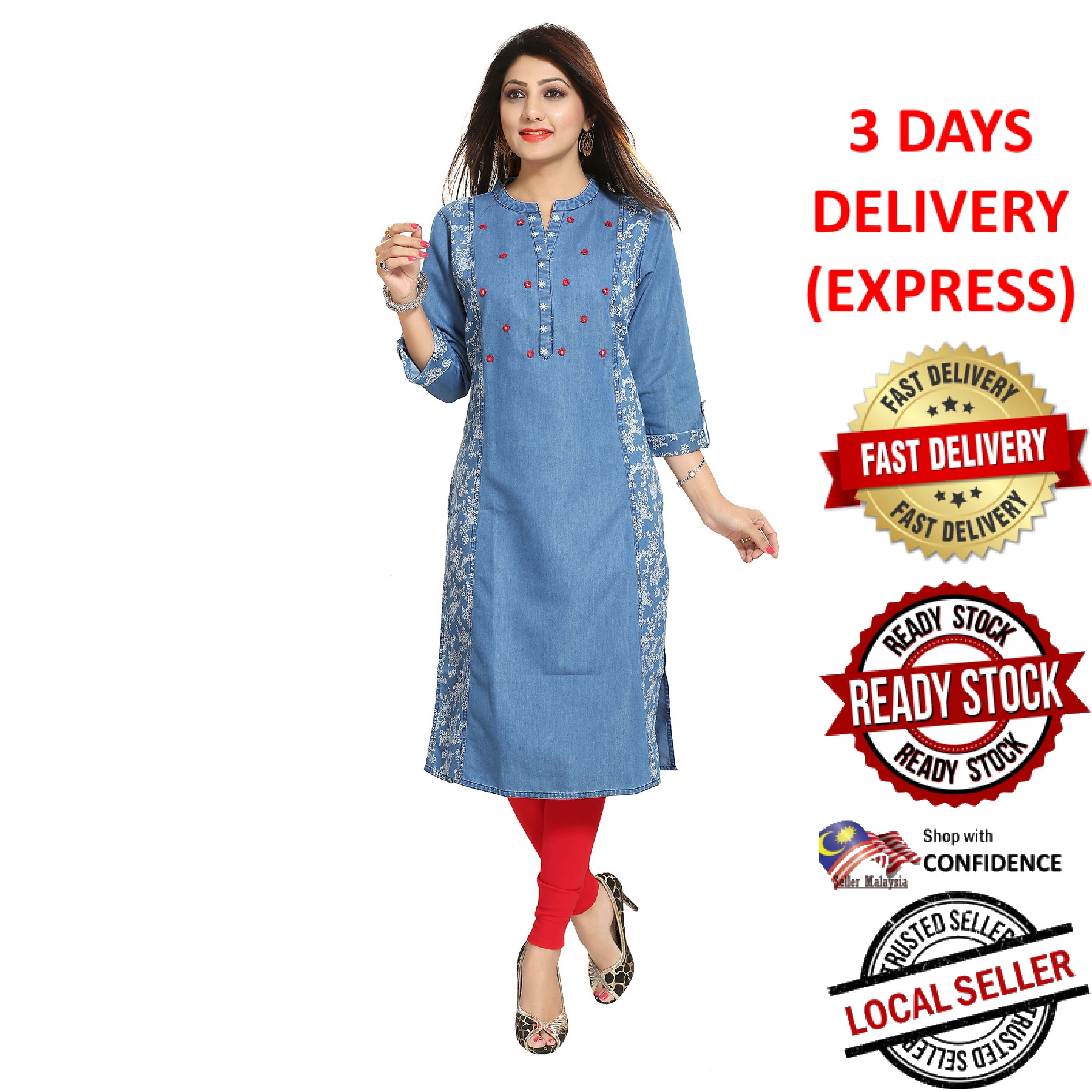 Shop Long Kurti With Jeans online - Jul 