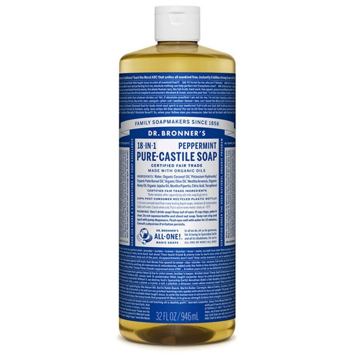 Dr Bronner’s Peppermint Pure-Castile Liquid Soap (946ml)