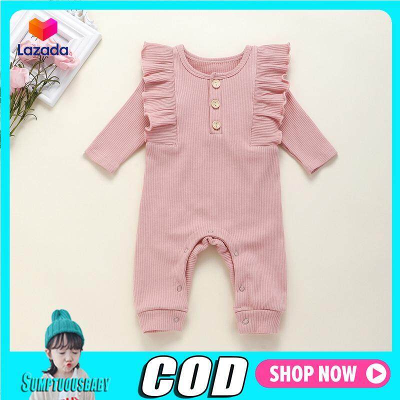 Nơi bán Áo Liền Quần Cho Bé Màu Trơn Dài Tay Rompers Trẻ Em Bodysuits