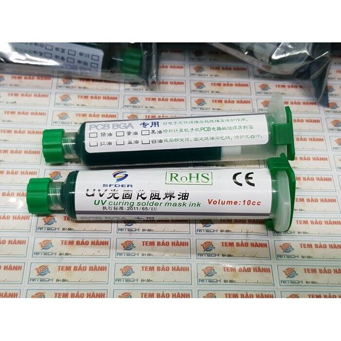 Tip phủ mạch uv màu xanh