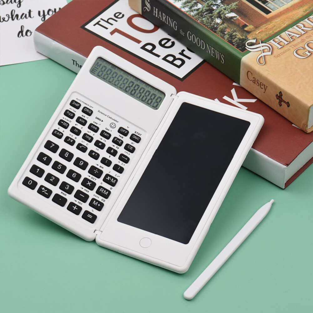 10-digit LCD Display Engineering Calculator with Writing Board Function, Suitable for Office and Study