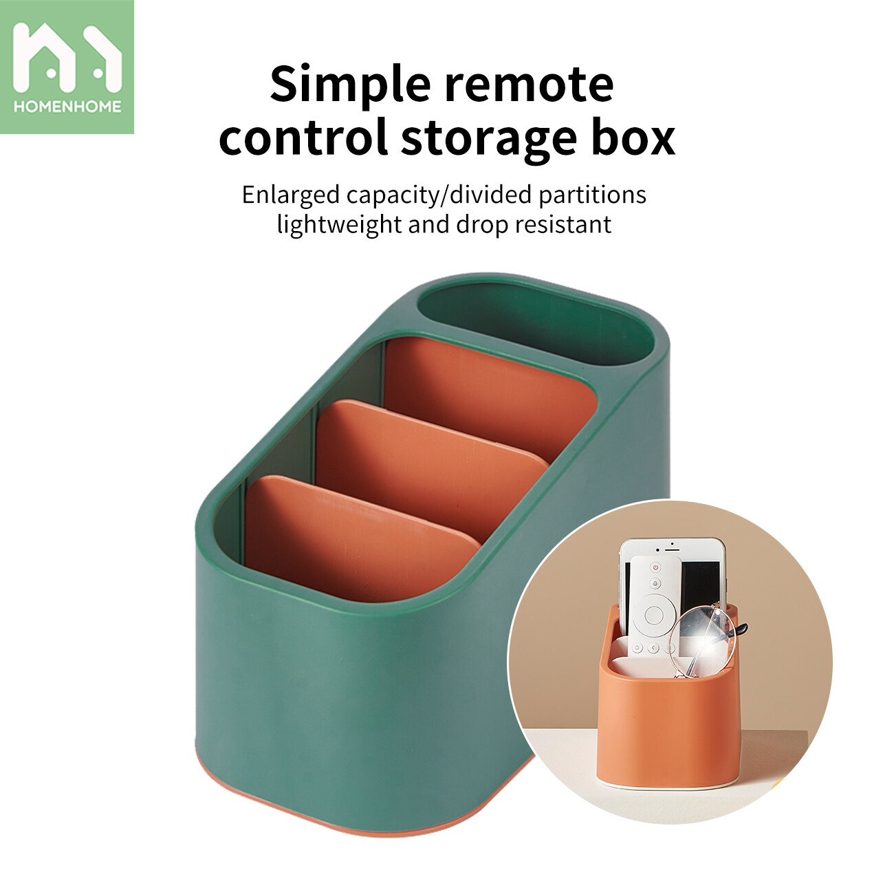 Homenhome Desktop Debris Storage Box Office Stationery Compartment Finishing Box Household Plastic Remote Control Storage Box