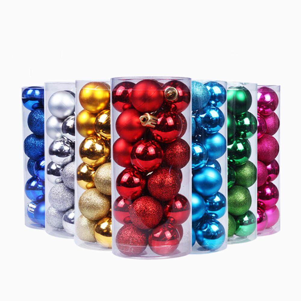 24PCS 6cm Christmas Tree Ball Baubles Party Hanging Ornament Decor Supplies NO