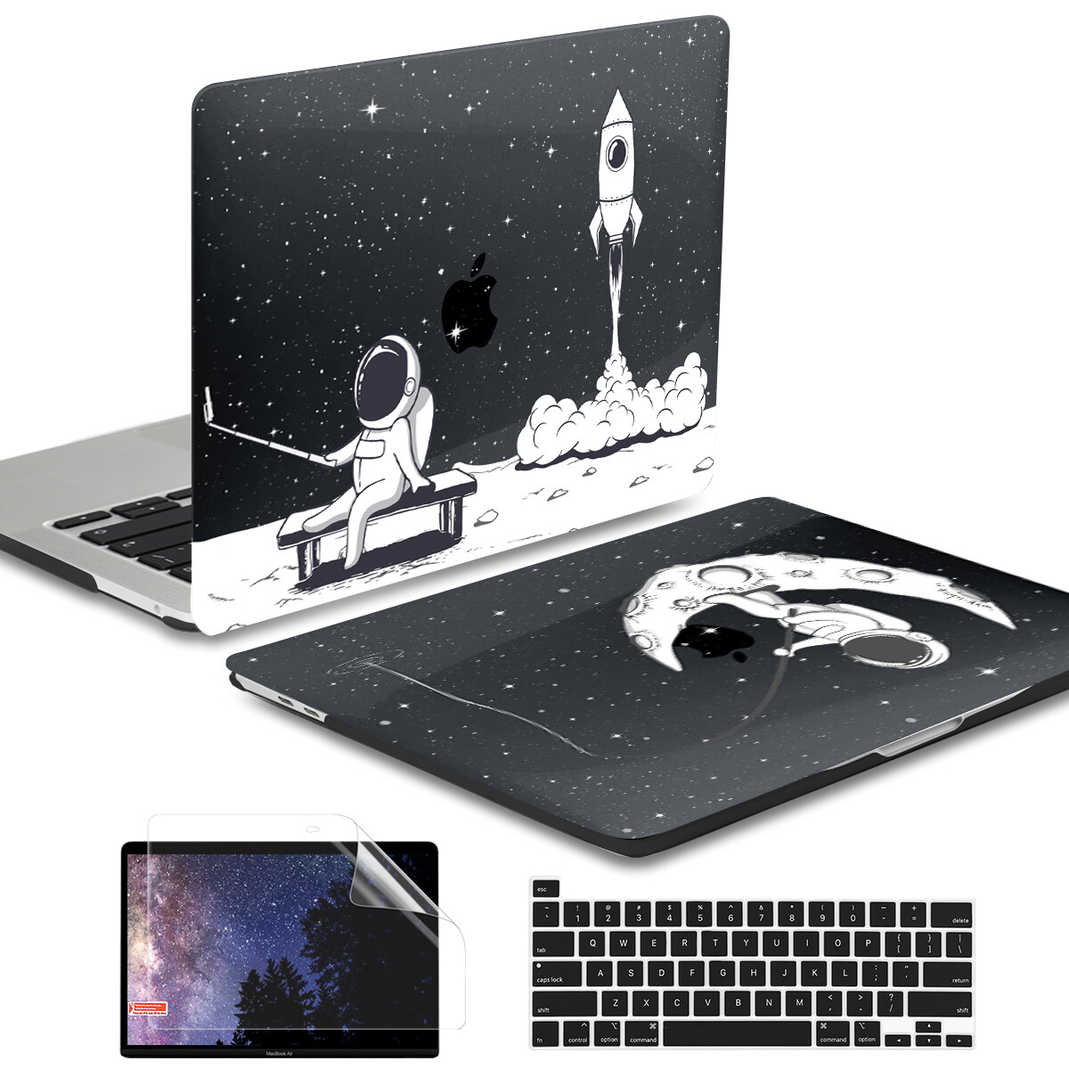 Cute Cartoon Hardshell For 2022 Macbook Air Pro M2 M1 2020 2021 A2681 A2337 A2338 A1466 A1369 Retina Touch Bar ID 2019 2018 Cover With Keyboard Film/Screen Protector