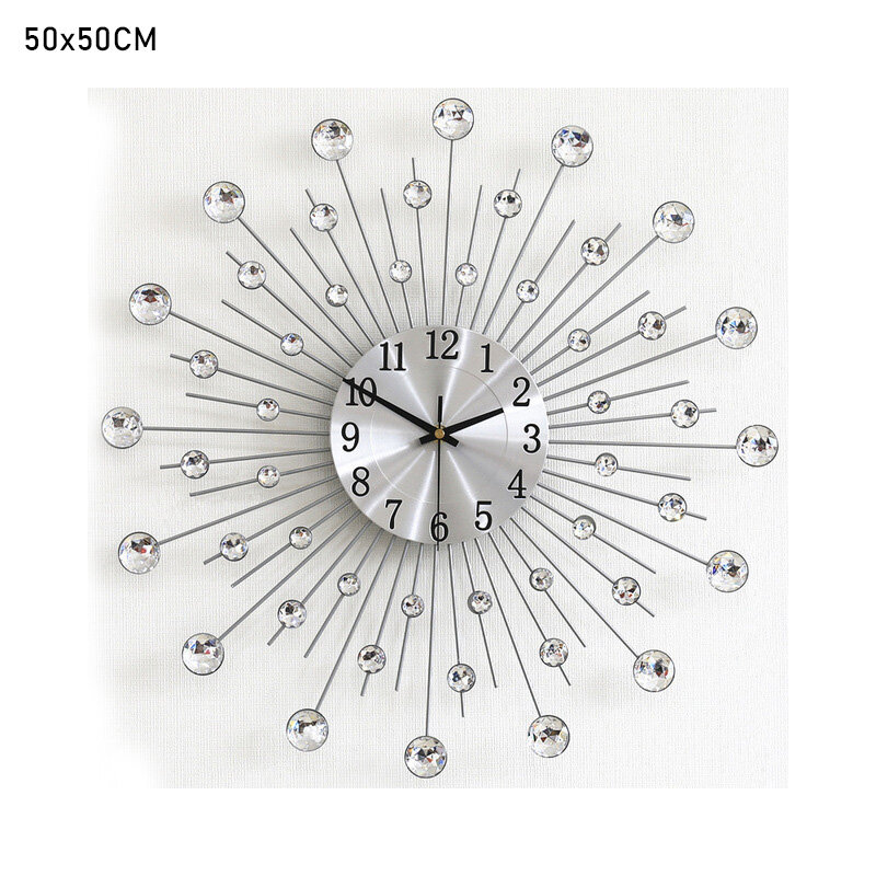 Clock Wrought Quartz Clock Metal Clock Creative Wall Clock for Home Living Room Decoration
