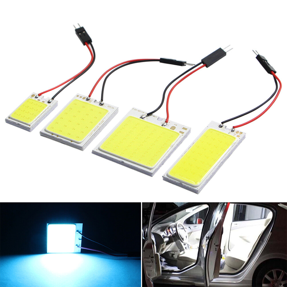 12V 48smd Bảng điều khiển LED COB xe nội thất ô tô đèn đọc sách báo Đèn bóng Dome với T10 Adapter Festoon cơ sở