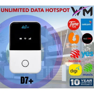 LifeTimeWarranty 100% Ready Stock In Malaysia Modem D6 /D7/RS860+/ RS980/CP101+ Pocket Portable Modem Wifi Mifi Router Unlimited Hostpot Sim Card Router