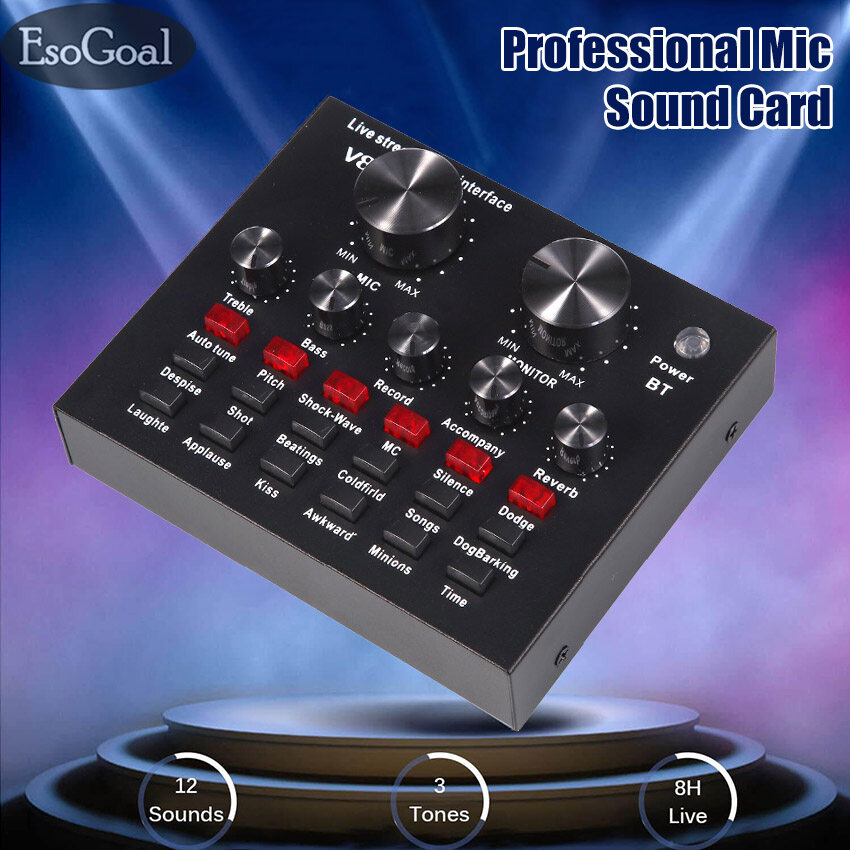 EsoGoal เครื่องผสมสัญญาณเสียง มิกเซอร์ มิกเซอร์ ขนาด Audio Mixer Audio Interfaces Karaoke Sound