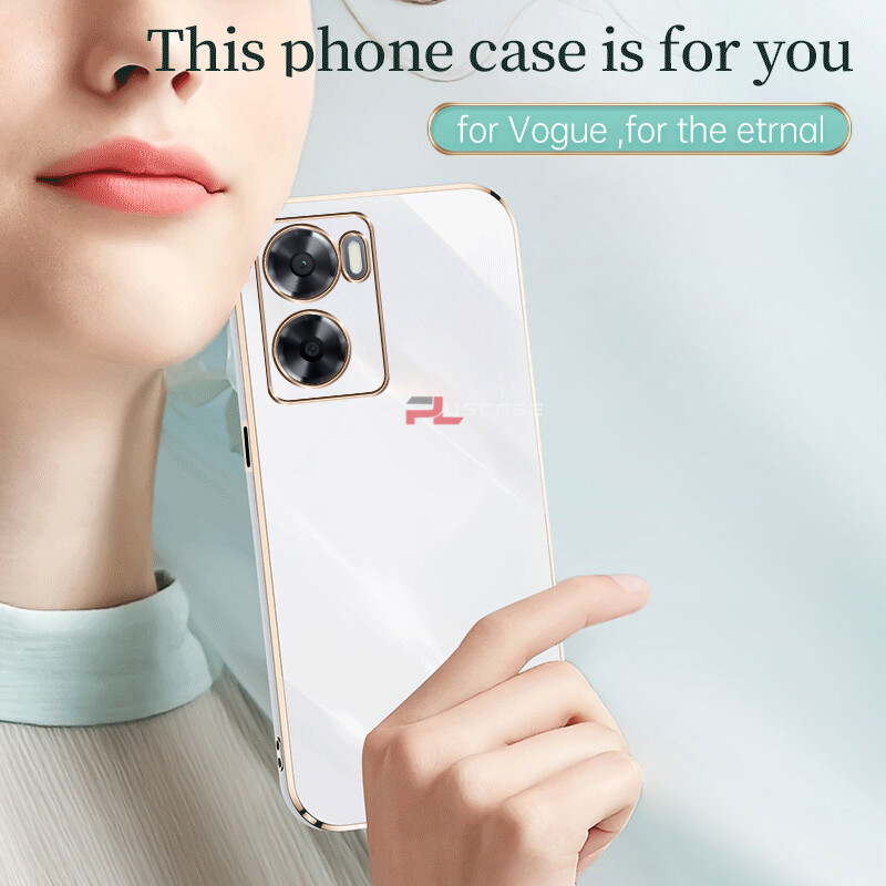 PlusCase for OPPO A57 4G A77s 6D Plating Soft Case Lens Protector Square Frame Silicone Glossy Shockproof Phone Back Cover