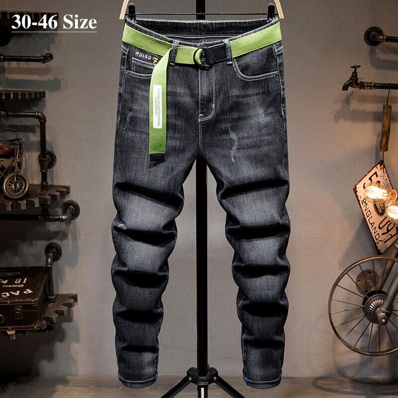 Men's baggy Jeans 46 44 42 Plus Size Straight Stretch Casual Denim Pants Brand Trousers Male Oversized Clothes