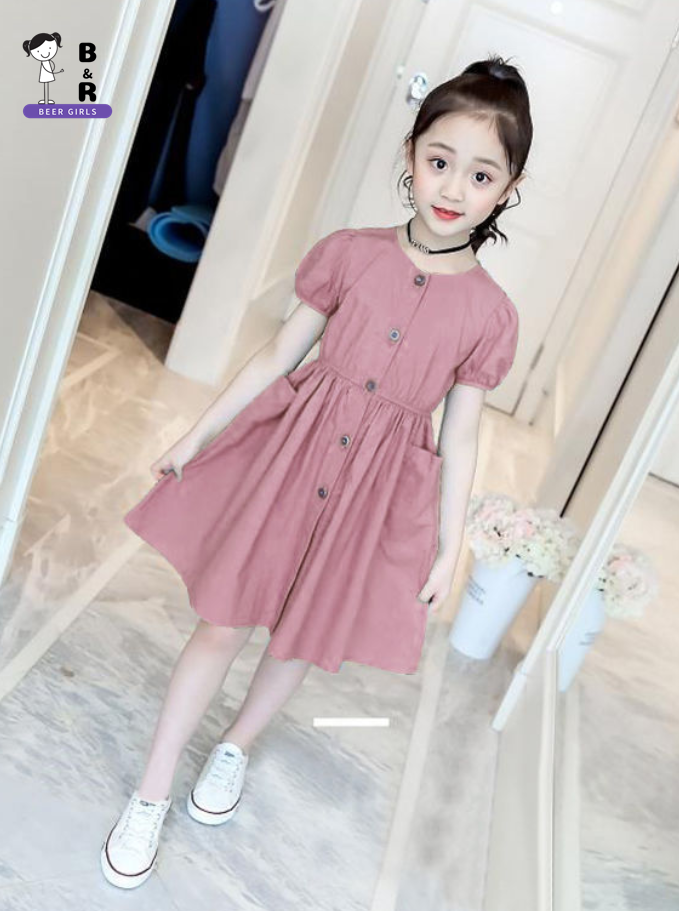 BEERGIRLS 2023 Girls' dress Pure cotton summer new Korean children's foreign style skirt