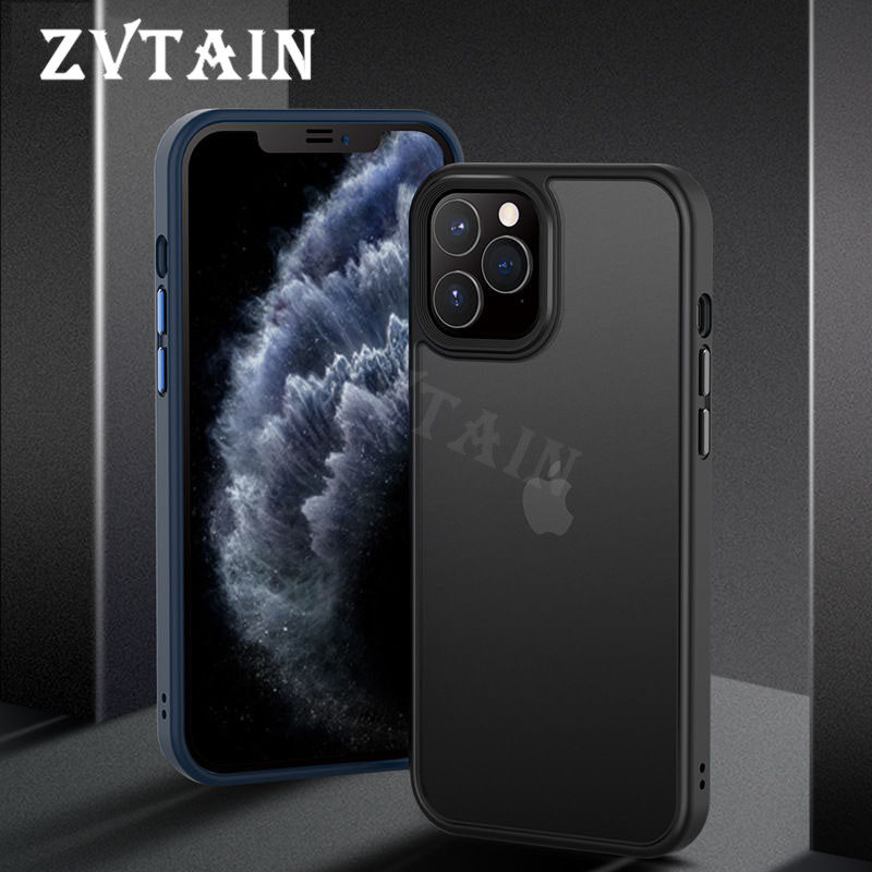 Matte Shockproof Armor Phone Case For iPhone 12 13 Pro Max 12 13 mini 11 Pro Max XR X XS Max 8 7 Plus SE 2020 Soft Bumper Translucent Hard PC Cover