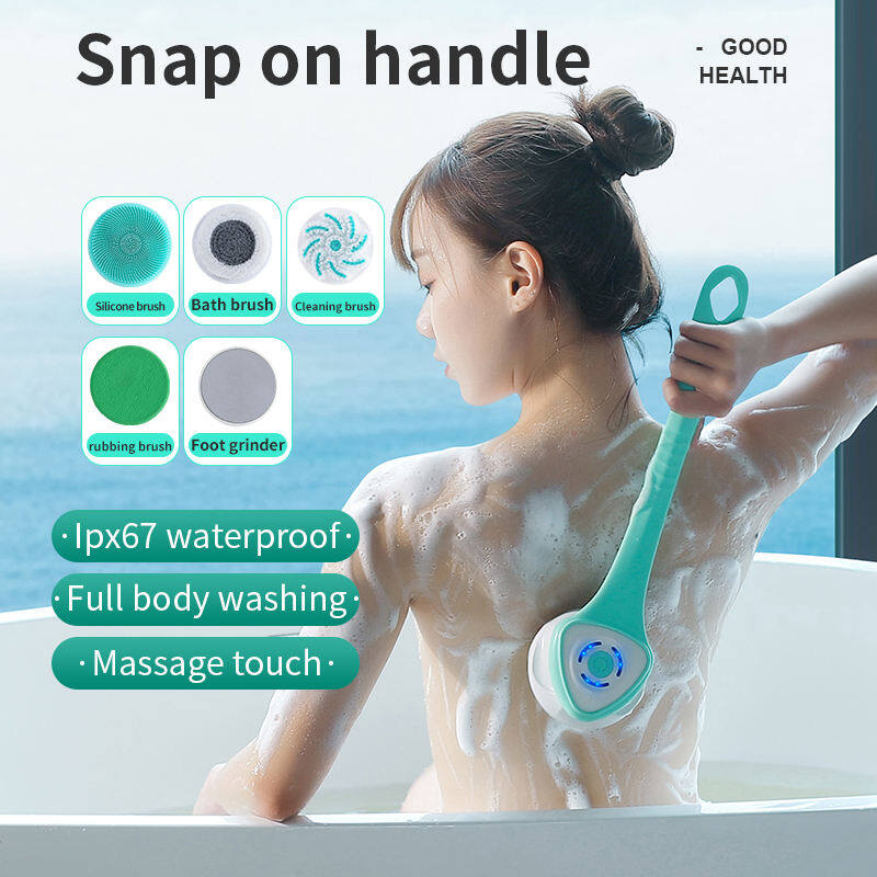 SADA Waterproof electric massage bath brush bath brush multi-function long handle rubbing back scrubbing device washing face
