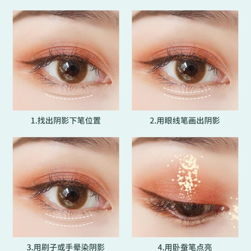 Bobeini Bút Phấn Mắt Màu Sắc Mịn Sáng Bóng Tự Động Nằm Silkworm Bút Duyên Dáng Lâu Dài