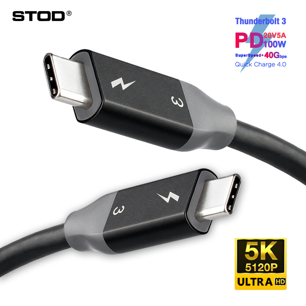 STOD USB 4 Type C Thunderbolt 3 Cable 40Gbps PD 5A 100W Fast Charging ...