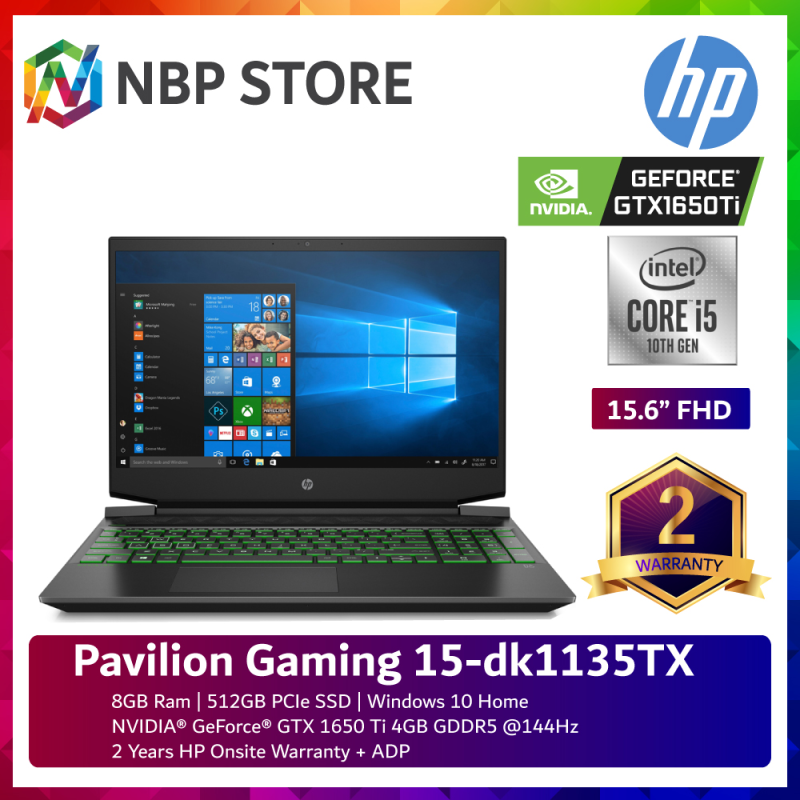 HP Pavilion Gaming 15-dk1135TX 15.6 FHD 144Hz Laptop Shadow Black ( i5-10300H, 8GB, 512GB SSD, GTX1650Ti 4GB, W10 ) Malaysia