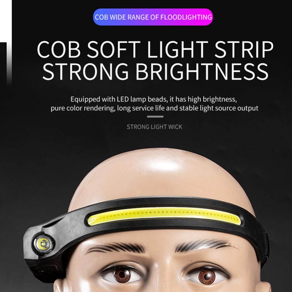 COB LED Sensor Headlight Flashlight USB Outdoor Camping Fishing Head Lamp  Torch