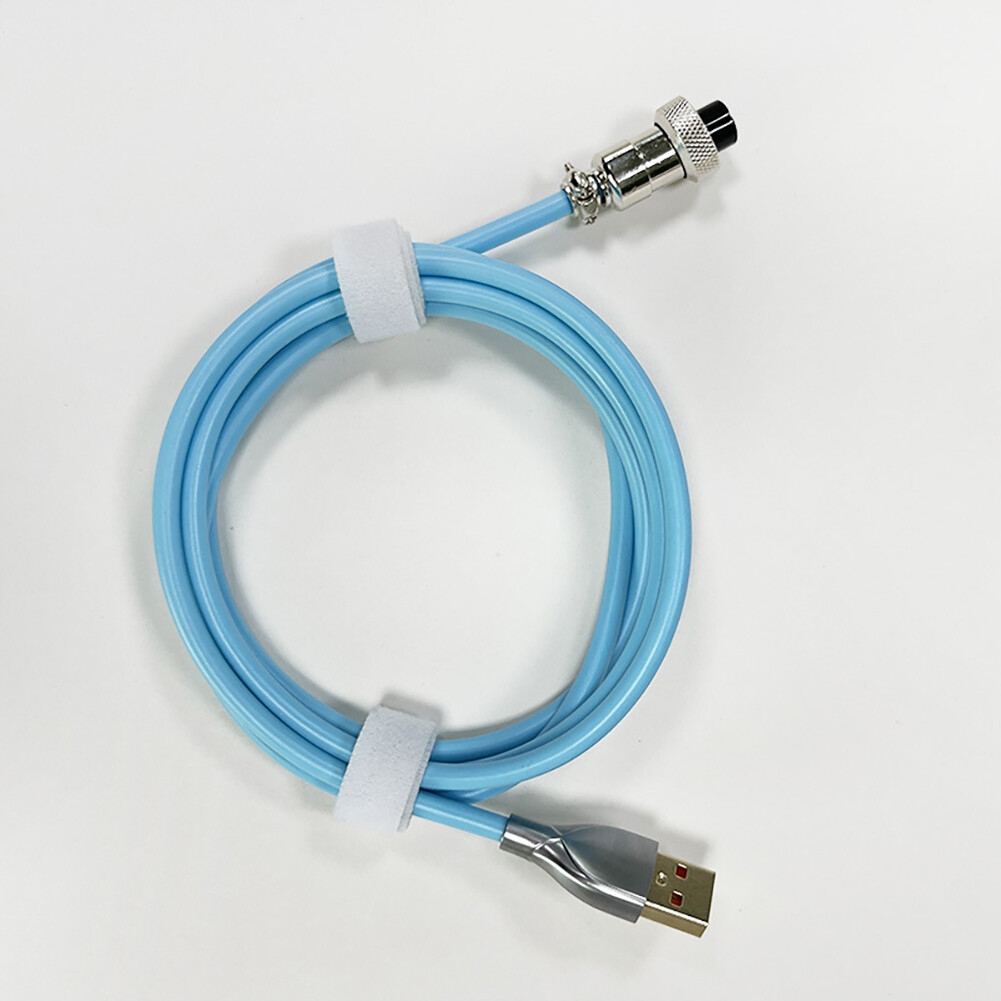 Mechanical Keyboard Aviator Cable Coiled Type-C USB Aviation Connector Spring Wire Desktop Computer Decoration Charging Cord Kit Accessory