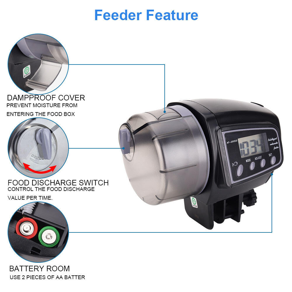 Rusen Aquarium tự động feeders cá ghi thời gian tự động Máy cho cá ăn tự động