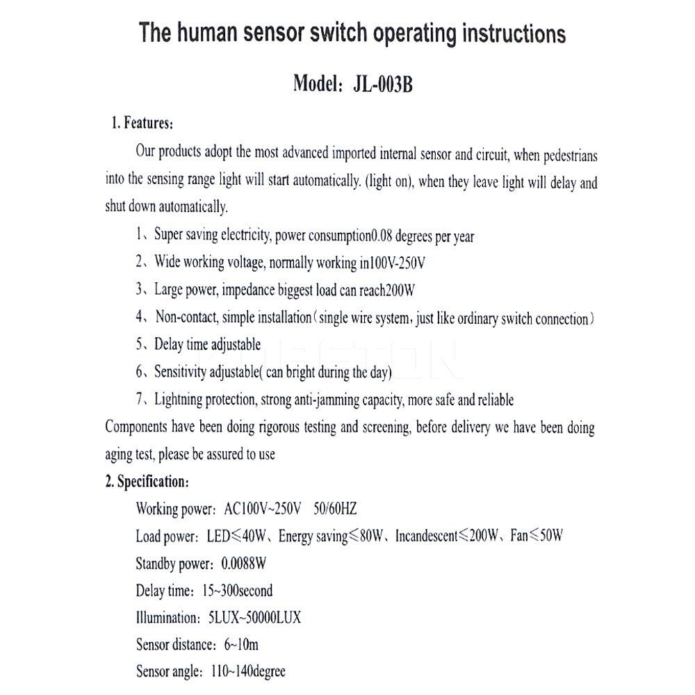 Kebidumei PIR Infrared Body Motion Sensor Auto Wall Mount Control Automatic Module Light On-Off Switch Induction Smart Delay Sensing Switch