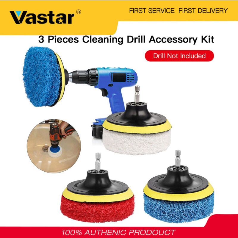 Vastar 5 Chiếc Bàn Chải Vệ Sinh Nhà Tắm Bộ Phụ Kiện Máy Khoan Miếng Chà Bằng Nylon