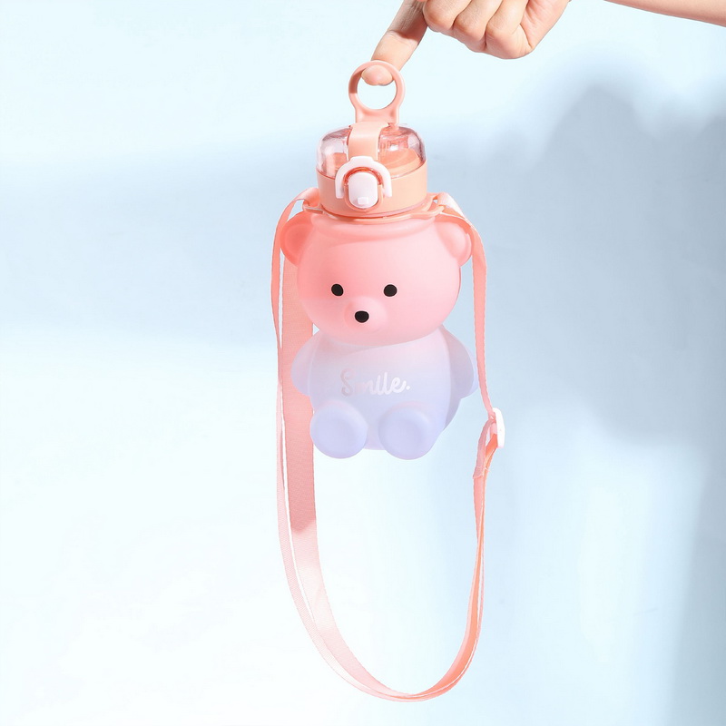 ABL 800ML Bear Kids Drinking Water Bottle Straw Cup Large-capacity Student Bottle Drink Portable Botol Air Shaker Bottle Shaker Bottle