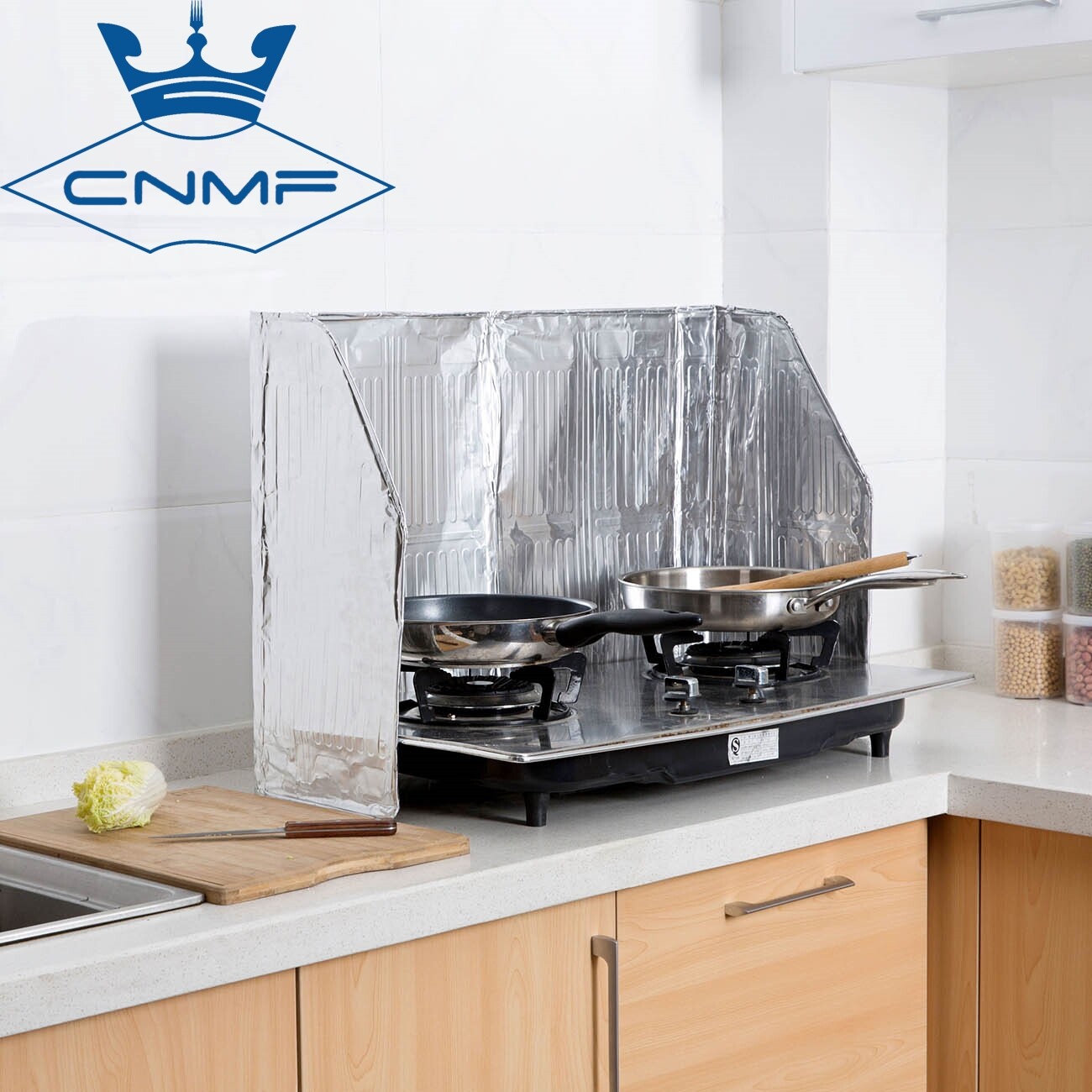 CNMF Gas Stove Oil Baffle Aluminum Foil Kitchenware Oil-proof Heat-insulating Baffle for Cooking
