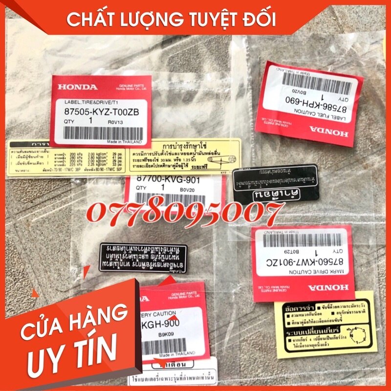 Tem thông số wave 125 6mieng-hàng chính hãng
