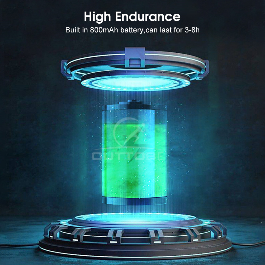 Outtobe Mini Torch Light Portable Mini Flashlight Telescopic Focus Flashlight Dual Light Source Ultra Light Strong Light USB Charging For Night Fishing Running Camping Hiking Adventure
