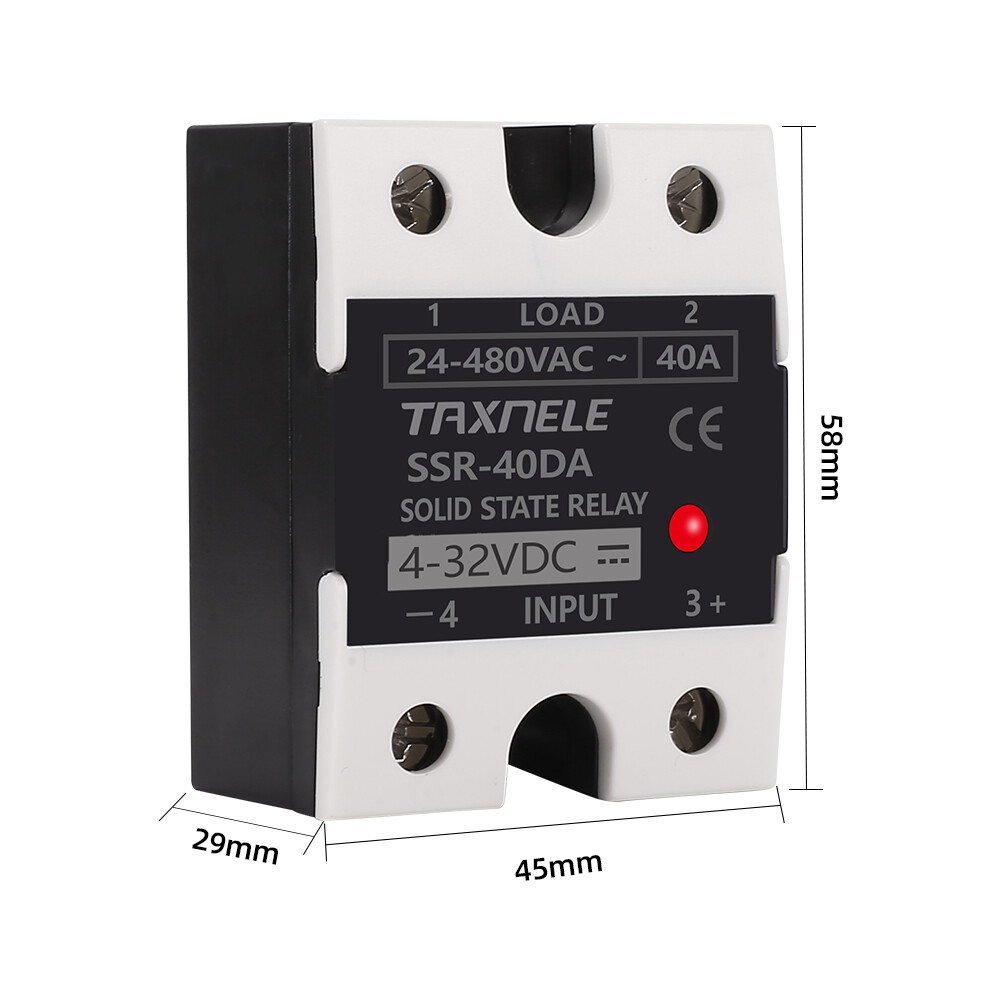 Rơ Le Trạng Thái Rắn SSR 40DA SSR 25DA 10DA Rơ Le Trạng Thái Rắn Đầu Vào DC Đến AC 4-32VDC 24-480VAC Công Nghiệp SSR Đơn Màu Đen