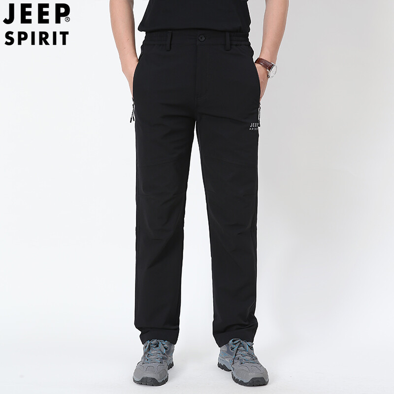 JEEP SPIRIT Men's Pants Oversized Cargo Pants Loose Sweatpants Thickened Breathable Outdoor Waterproof Cargo Pants