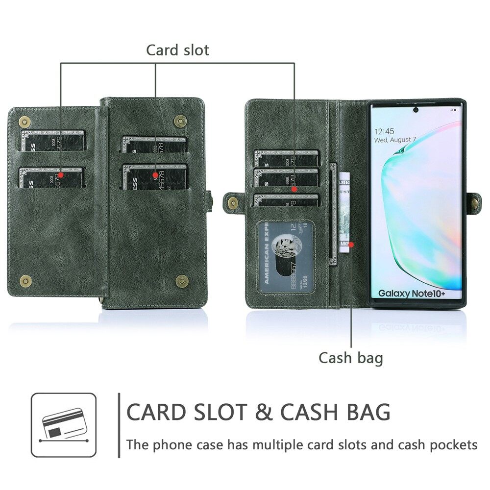 Ốp Lưng Cho Samsung Galaxy Note 10/Note 10 + Plus Chất Liệu Da PU Có Thể Tháo Rời Từ Tính Ví Lật Có Chân Đỡ Vỏ Bọc Với Vỏ Khe Đựng Thẻ