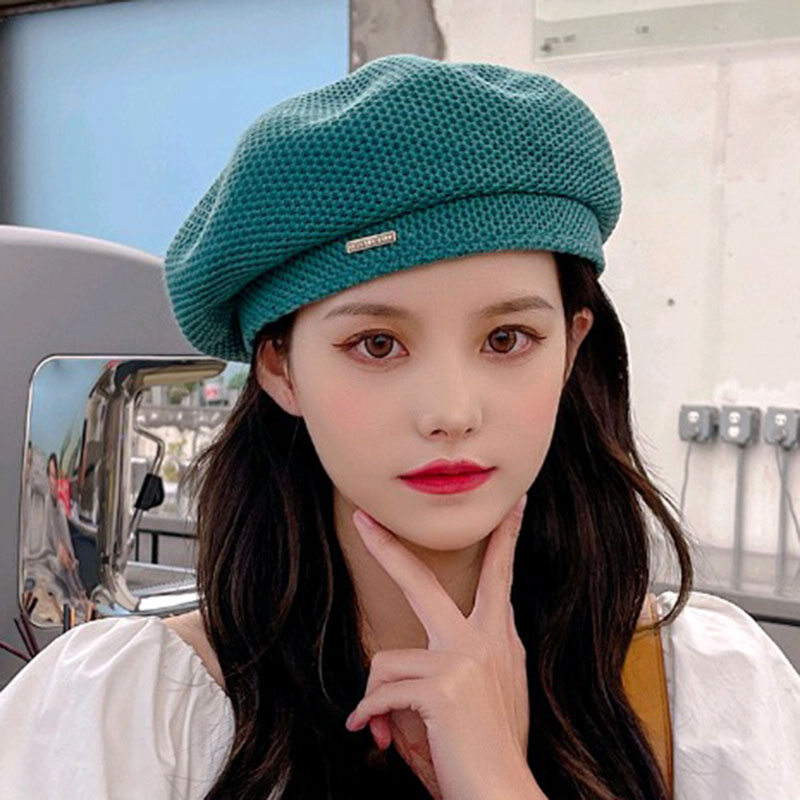Spring And Summer Thin Beret Retro Women's Summer Hats 2021 Solid Color