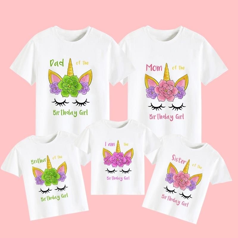 Unicorn Birthday Girl Matching Family T 