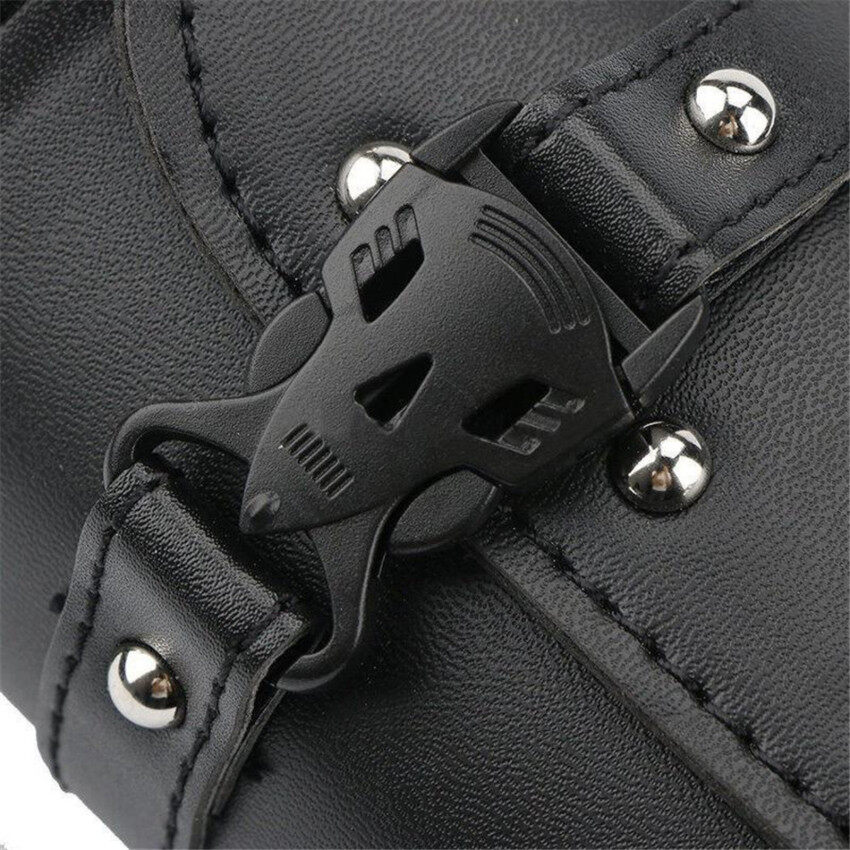 【High Quality+ In Stock】Universal Motorcycle Saddlebag Tool Bag Mounting Strap Round Fork Bag For Harley
