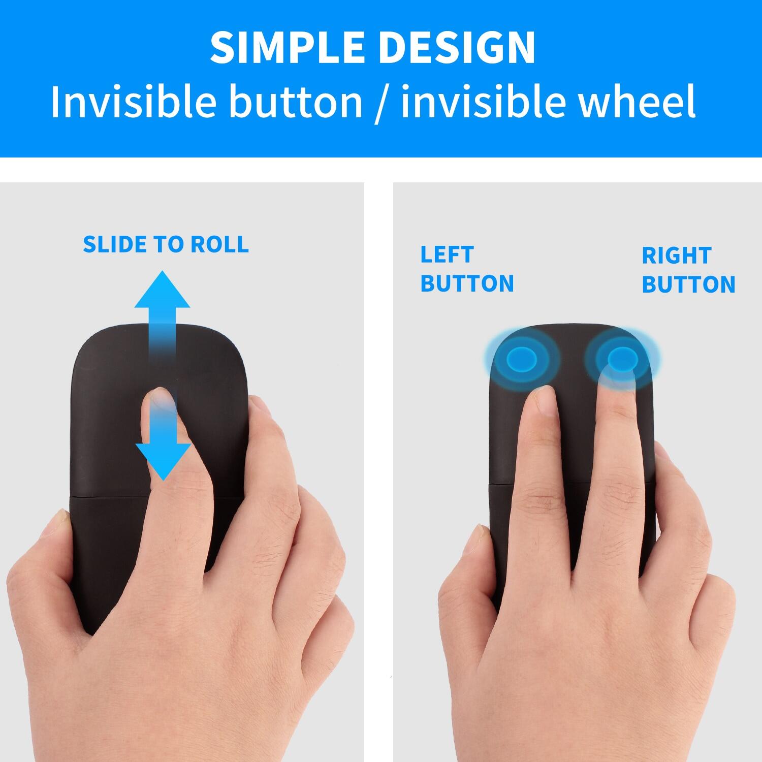 ZZOOI 1Pcs/2Pcs Folding Wireless/ Bluetooth Mouse Arc Touch Computer Mute Mouse Ergonomic Slim Laser Mice For MAC/OS Windows Microsoft