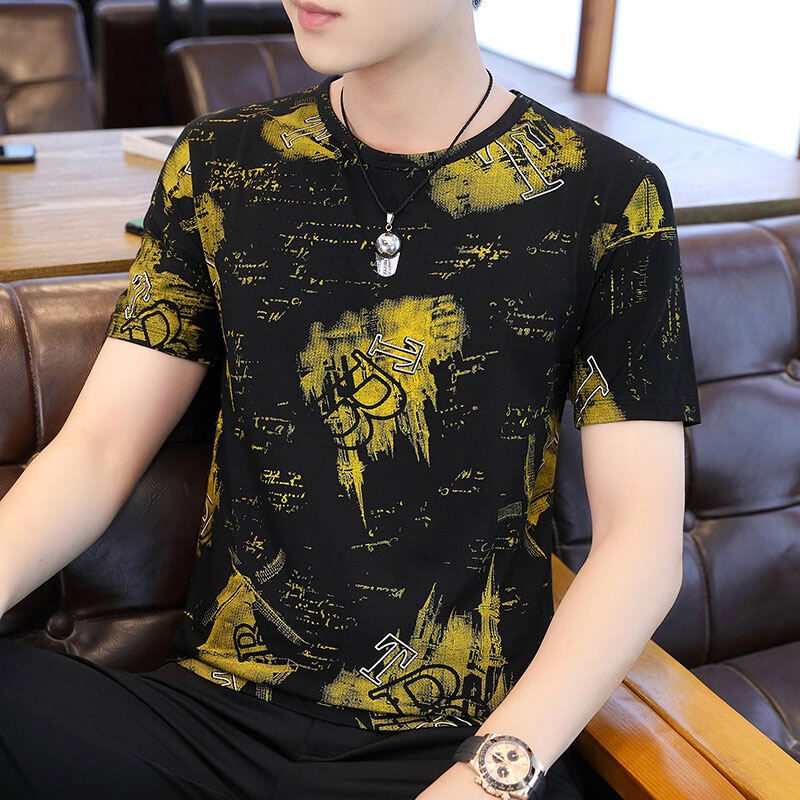 Áo Thun Nam, Áo Thun Ngắn Tay Áo Thun Họa Tiết Cổ Tròn, Áo Thun Áo Thun Nam