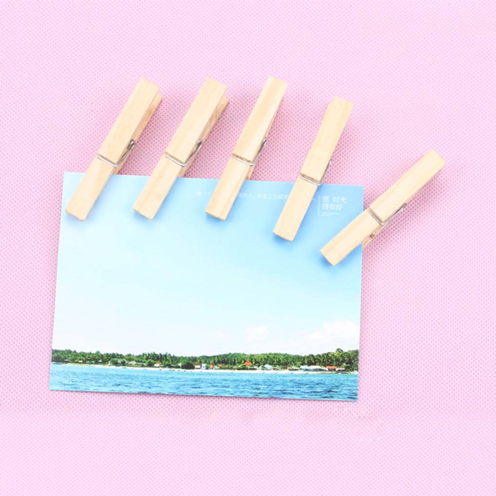 Small Craft Clips 100 PCS Wholesale Small Size 25mm Mini Natural Wood Clip For Photo Clip ...