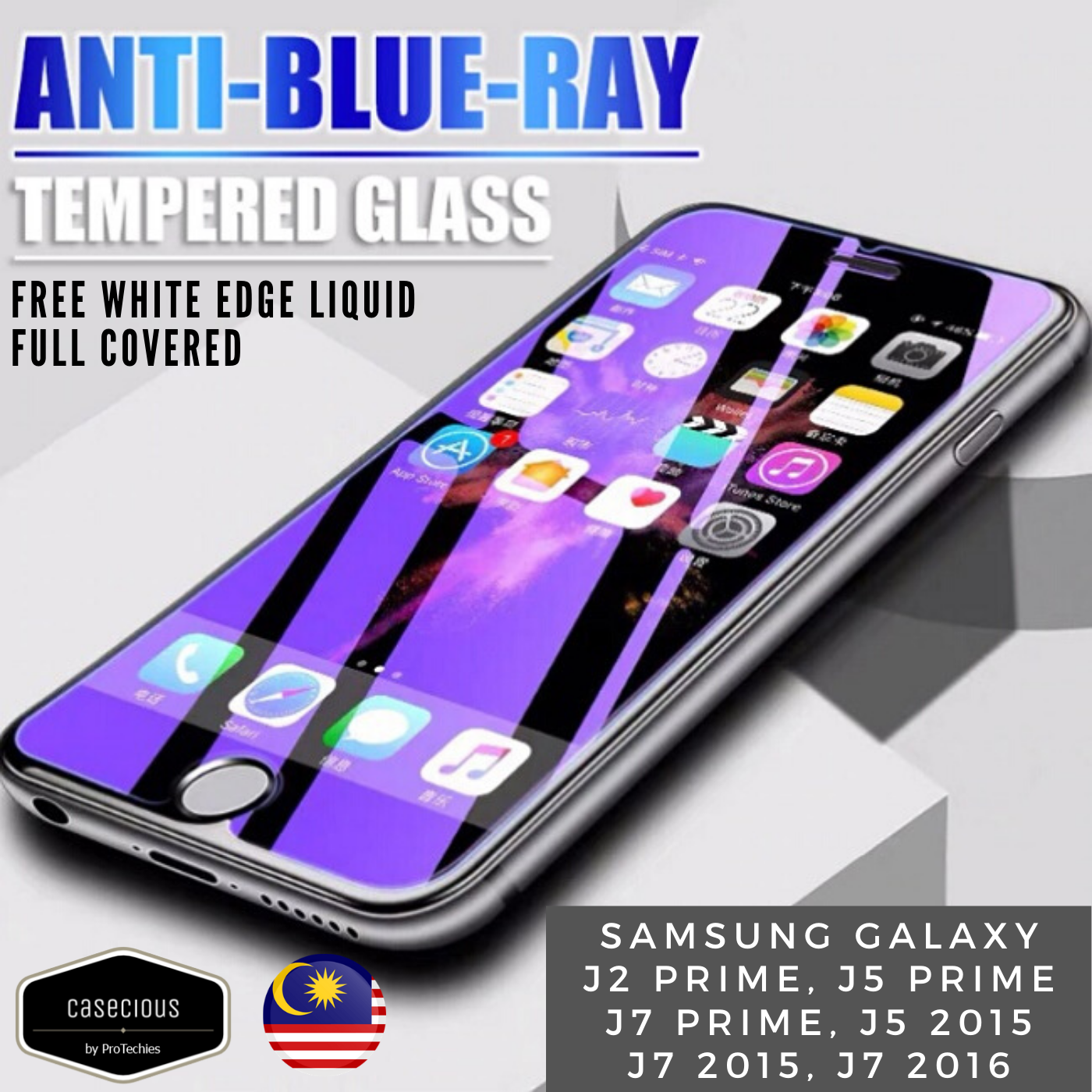 Samsung Galaxy J2 Prime J5 Prime J7 Prime J5 15 J500 J7 15 J700 J7 16 J710 Anti Blue Ray Clear Full Covered Tempered Glass Screen Protector Anti Blue Ray Anti Finger Print Lazada