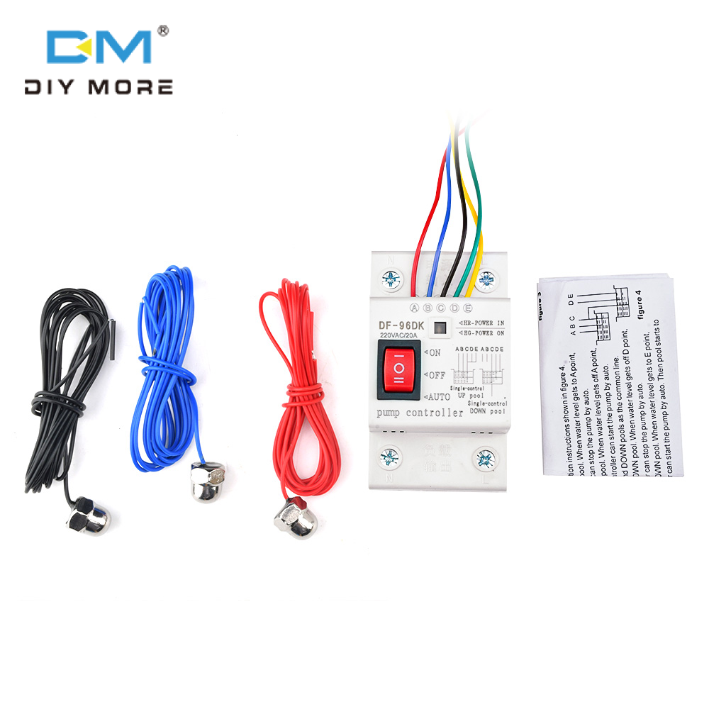 diymore Bộ Điều Khiển Mực Nước Df-96D Df-96Dk Có Cảm Biến Bộ Điều Khiển Bơm Nước Rơ Le Mực Nước Bể Chứa Nước Tự Động Cảm Biến Lưu Lượng Bộ Điều Khiển Bơm Nước Với Đầu Dò Dây 2 Mét