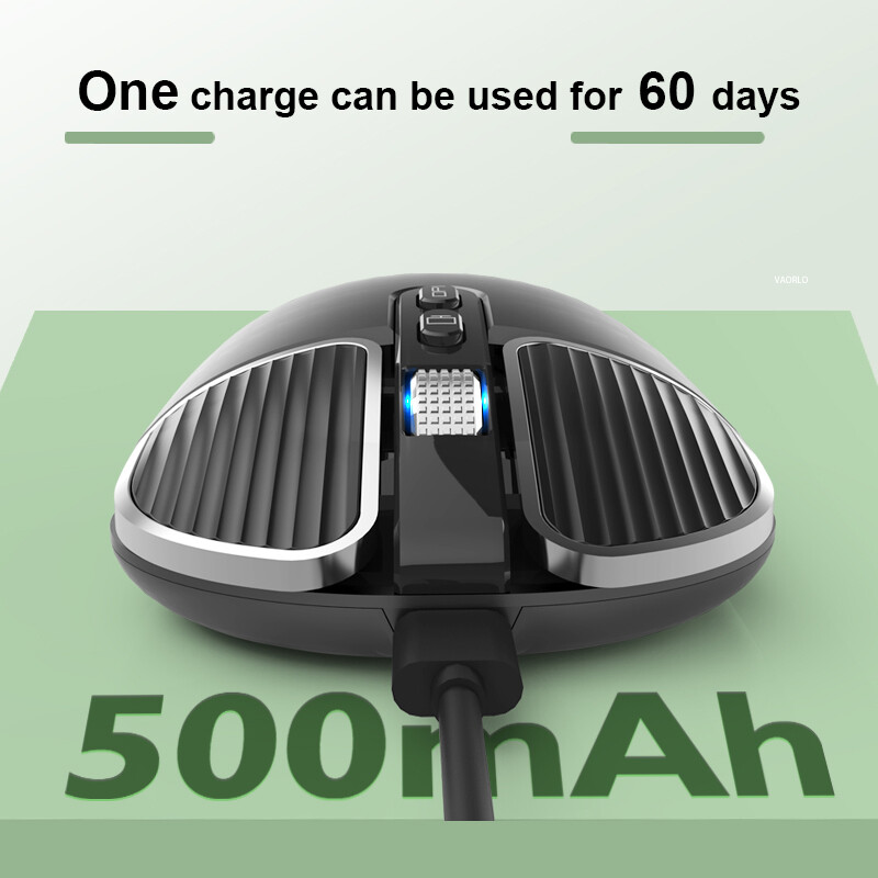 VAORLO Chuột Hai Chế Độ Không Dây Bluetooth 5.1 + 2.4G Chuột Quang Chơi Game USB Sạc Được Chuột Máy Tính Chuột Máy Tính Để Bàn Dành Cho Mac Ipad Android