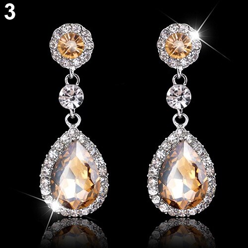 Talent Star Women's Luxury Water Drop Chandelier Earrings Rhinestone Eardrops Jewelry Gift