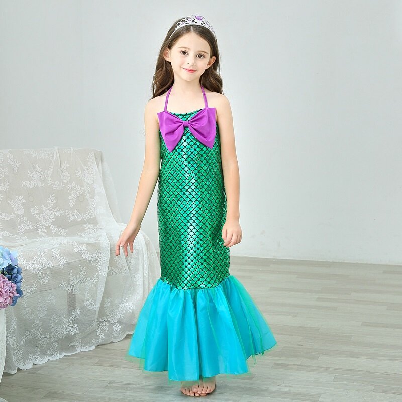 Kids Ariel Little Mermaid Set Girl Princess Fancy Dress Party Cosplay Costume Swimsuit