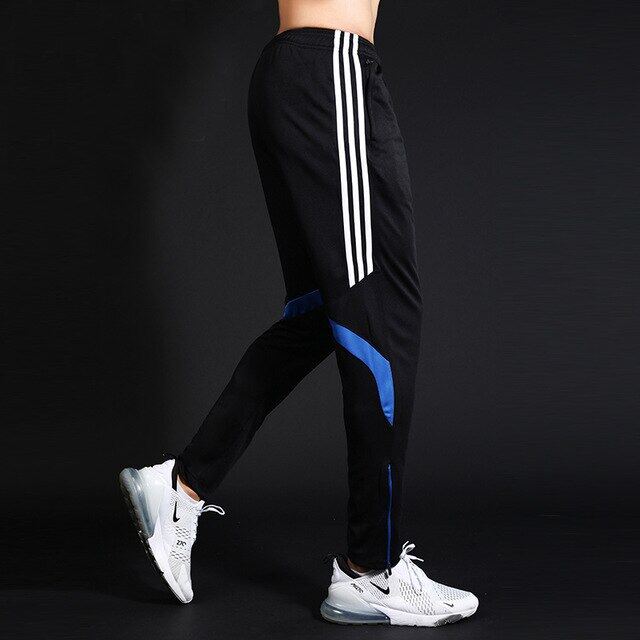 ผู้ชายกางเกงกีฬาวิ่งที่มีซิปกระเป๋าฟุตบอลการฝึกอบรม Joggings Sweatpants บาสเกตบอลกางเกงฟุตบอลขนาดพิเศษสำหรับชาย