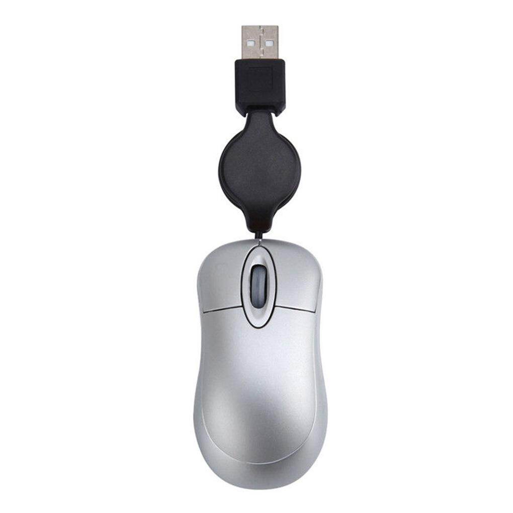 Lovely Mini Wired Mouse Retractable USB Cable Ergonomic Office Computer PC Laptop Gaming Mice