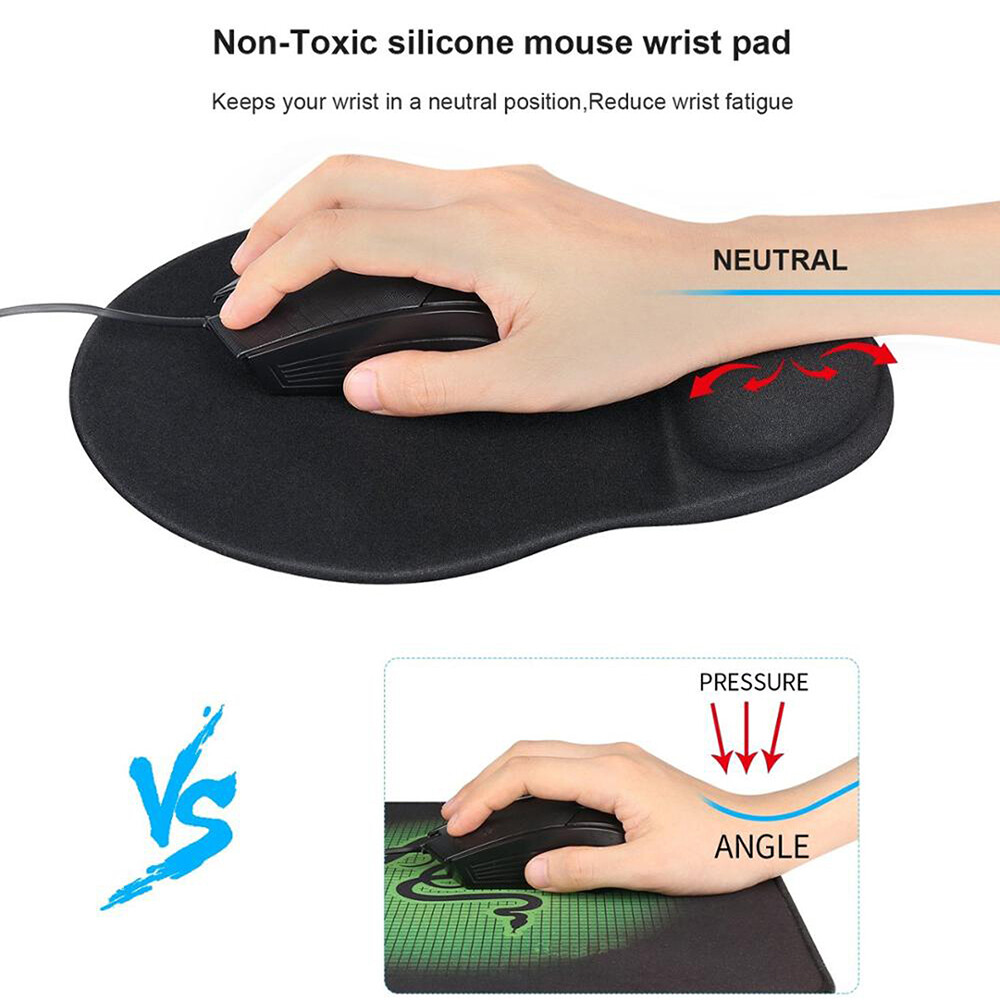 Miếng Lót Chuột Kê Cổ Tay Bọt Nhớ Miếng Lót Chuột Văn Phòng Thiết Kế Công Thái Học, Có Hỗ Trợ Cổ Tay Chống Trượt
