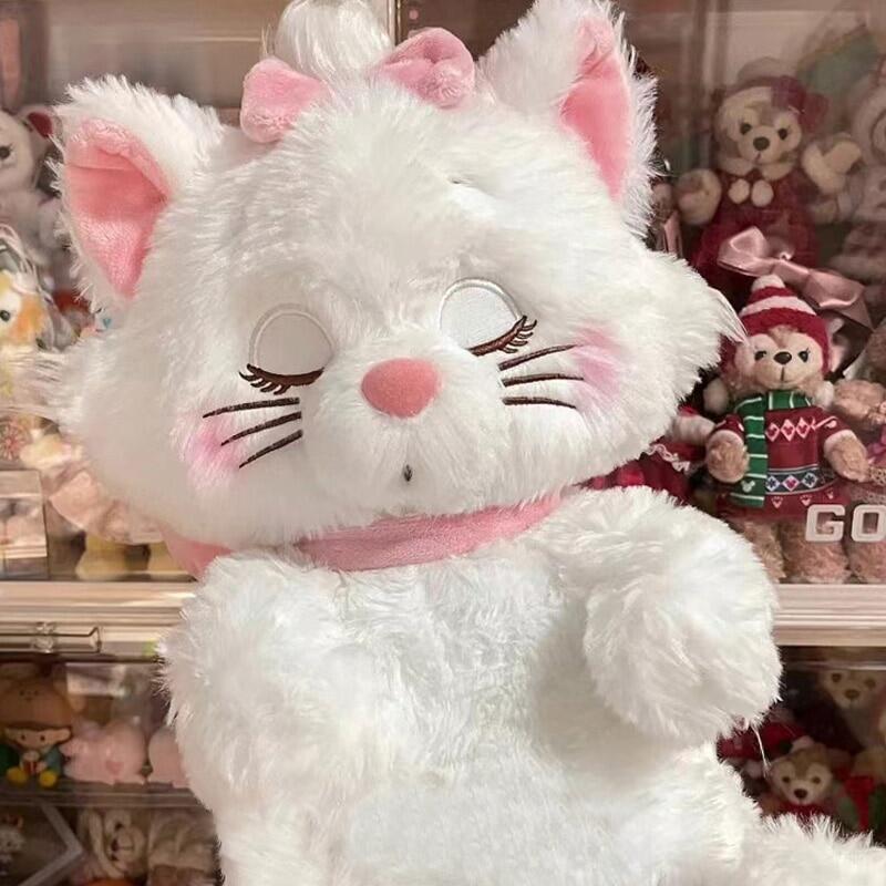 Marie Plush Dolls Cartoon Anime Kitten Doll Kawaii Ornaments Plush Doll Toys Sleepy Bow Plushies Stuffed For Girls